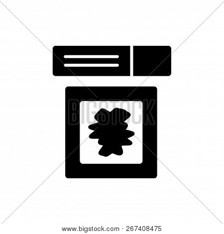 Black & White Vector Illustration Of Calligraphy Chinese Ink Stone & Inkstick. Flat Icon Of Vintage 