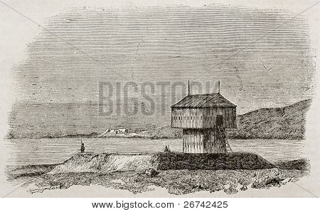 Dřevník staré ilustrace, Alžírsko. Neznámý autor zveřejněný Magasin Pittoresque, Pari