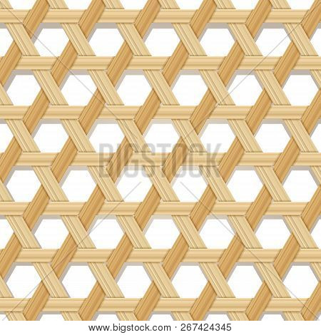 Bamboo Basket Pattern Texture Design Vector Illustration
