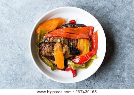 Turkish Food Style Fried Vegetables, Red Pepper, Aubergine, Carrot, Hot Pepper And Onions / Sebze Ki