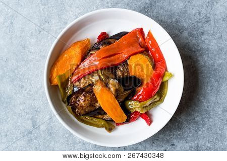 Turkish Food Style Fried Vegetables, Red Pepper, Aubergine, Carrot, Hot Pepper And Onions / Sebze Ki