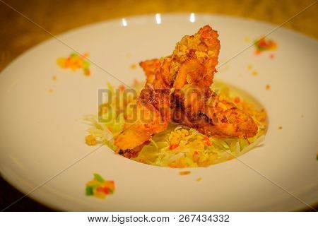 Fried Little Yellow Croaker Fish With Salt And Chili Pepper