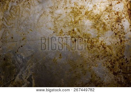 Texture Background, Old Baking Tray. Ingrained Dirt