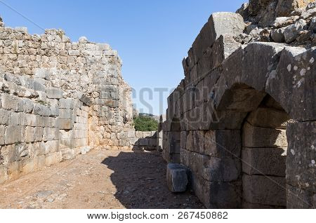 The Inner Part Of The Destroyed Corner Tower In Nimrod Fortress Located In Upper Galilee In Northern