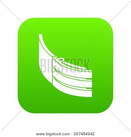 Strap Belt Icon Green Vector Isolated On White Background