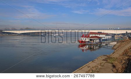 Branko Bridge Over Sava River In Belgrade