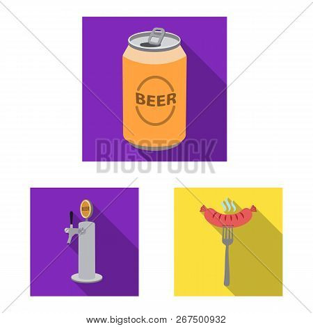 Isolated Object Of Pub And Bar Logo. Set Of Pub And Interior Vector Icon For Stock.