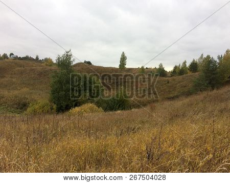 Autumn Landscape In The Village Of Konstantinovo Ryazan Region
