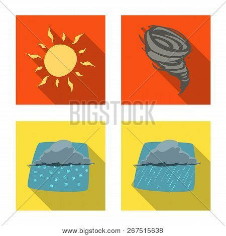 Vector Illustration Of Weather And Climate Icon. Set Of Weather And Cloud Vector Icon For Stock.
