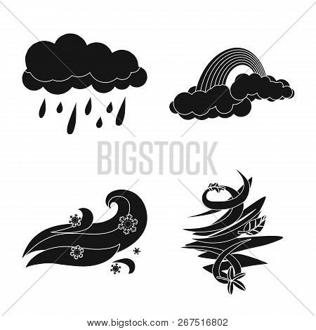 Vector Illustration Of Weather And Climate Icon. Set Of Weather And Cloud Vector Icon For Stock.