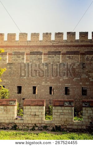 The Ancient City Walls Of Constantinople In Istanbul, Turkey