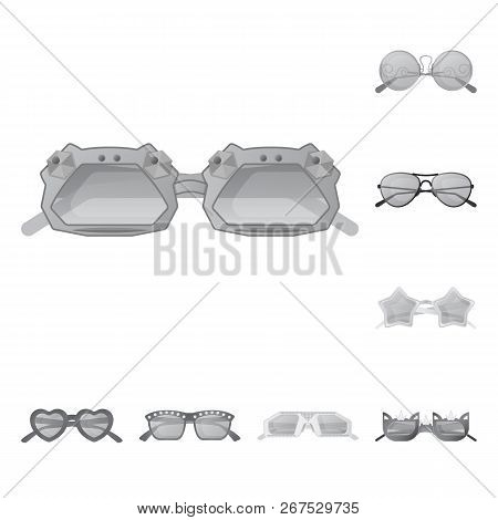 Vector Illustration Of Glasses And Sunglasses Symbol. Collection Of Glasses And Accessory Vector Ico