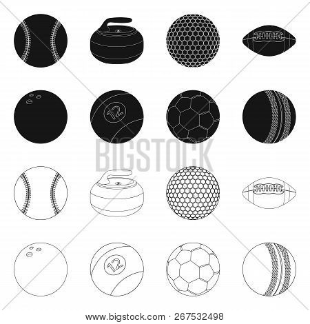Vector Design Of Sport And Ball Icon. Set Of Sport And Athletic Stock Vector Illustration.