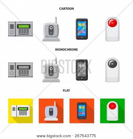 Vector Illustration Of Office And House Icon. Set Of Office And System Vector Icon For Stock.