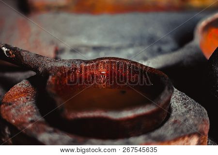Steel Billet Square Shaped On The Ground
