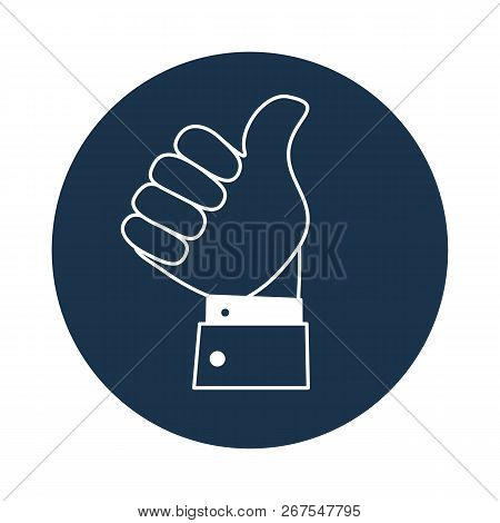 Thumb Up Icon. Stock Flat Vector Illustration.