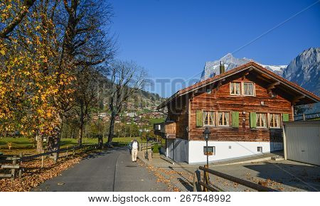 Landscape With Mountain Village In Autumn