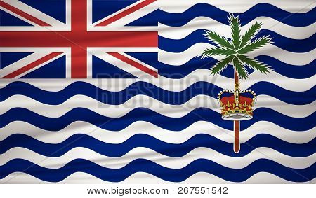 British Indian Ocean Territory Flag Vector. Vector British Indian Ocean Territory Flag Blowig In The