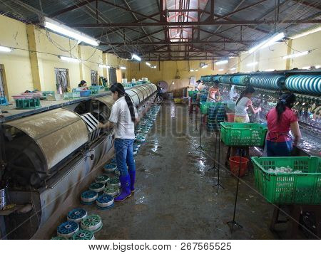 Silk Production Factory In The Local Village In Da Lat City. Travel In Vietnam In 2012, 5Th December