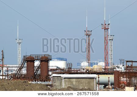 The Oil Refinery. Equipment For Primary Oil Refining.