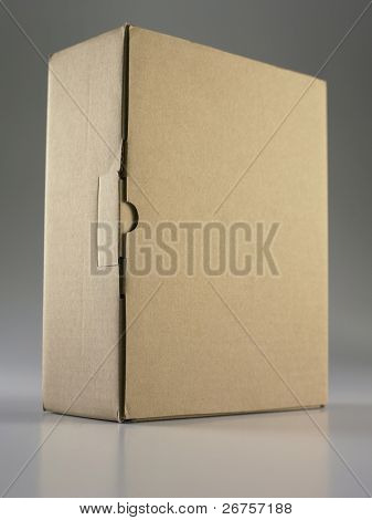 browm color cardboard box on the plain background