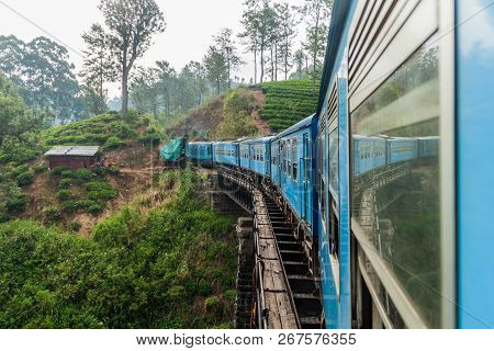Local Train Rides Through Mountains Near Bandarawela, Sri Lanka