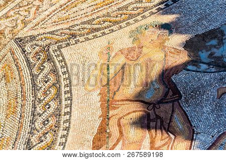 Beautiful Ancient Mosaic In Roman Ruins Of Volubilis, Unesco, Meknes, Morocco, Africa