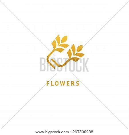 Vector Stock Logo, Abstract Nature Sign. Illustration Design Of Elegant, Premium And Royal Logotype 