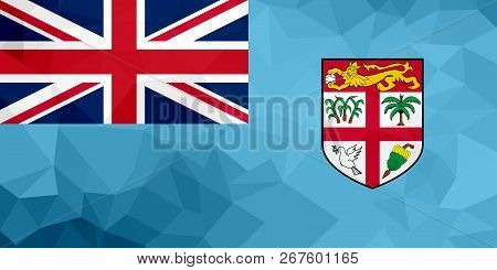 Fiji Polygonal Flag. Mosaic Modern Background. Geometric Design