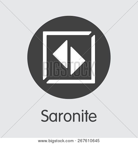 Saronite Crypto Currency Coin. Vector Pictogram Of Xrn.