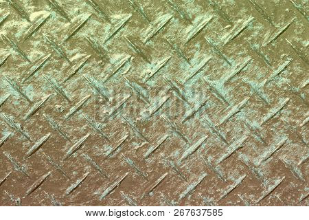 Pretty Aged Light Blue Antiskid Plate Texture - Abstract Photo Background