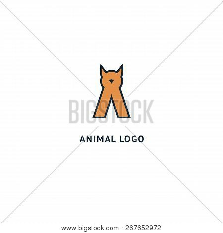 Cat Silhouette Logo. Vector Abstract Minimalistic Illustration Veterinary. Kitten Icon. Pet, Pet Sho