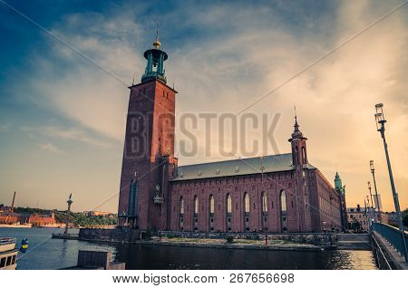 Stockholm City Hall (stadshuset) Tower Building Of Municipal Council And Venue Of Nobel Prize On Kun