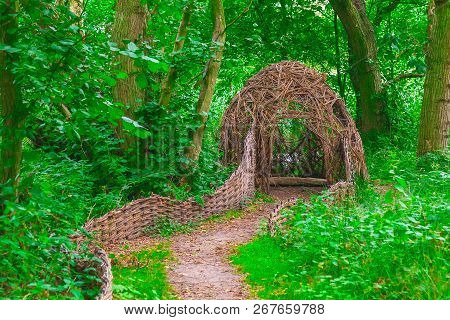 A Primitive Shelter In A Wood Of The Uk