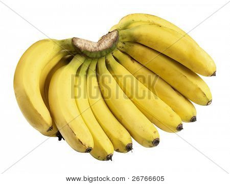 Bananen Isolatd auf weißem Hintergrund.