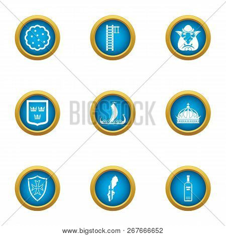 Past Age Icons Set. Flat Set Of 9 Past Age Icons For Web Isolated On White Background
