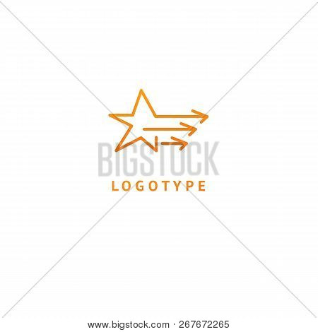Star With Arrows Icon. Vector Flat Style Illustration Abstract Business Logo Template. Logo Concept 