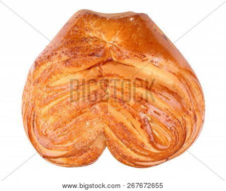 Twist Bun With Heart Shape  At Dry Sunny Summer Day