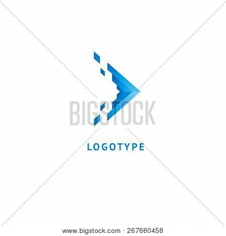 Arrow Icon. Vector Flat Style Illustration Abstract Business Logo Template. Logo Concept Of Internet