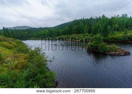 View Of The Malbaie River, In Quebec, Canada