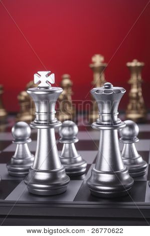close up of Chess Computerspiel auf der König und die Königin