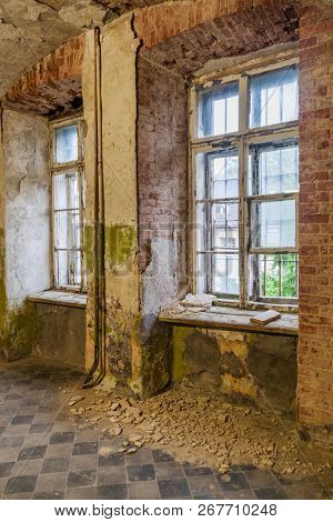 Ruined Interior Of The Patarei Former Sea Fortress And Prison In Tallinn, Estonia.