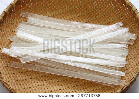 dried fenpi, green bean sheet jelly noodles, chinese food ingredient
