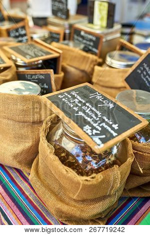 Tea On Local Market Of Saint-pierre, Reunion Island
