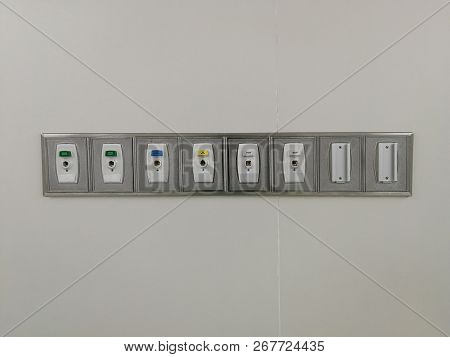 Outlet Of Gas - Nitrous Oxide - Oxygen - Air - Vacuum Plugin On Wall