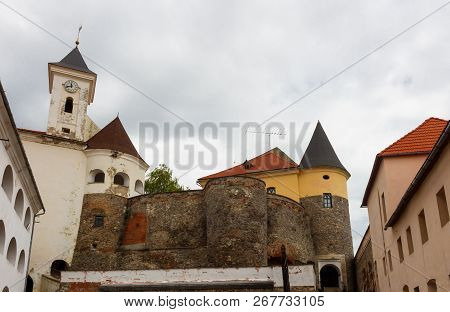 An Inner Courtyard Of The Castle Palanok, Roofs At Mukachevo, Ukraine