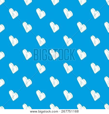 Heart Clothes Button Pattern Vector Seamless Blue Repeat For Any Use