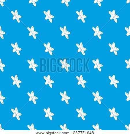 Star Clothes Button Pattern Vector Seamless Blue Repeat For Any Use