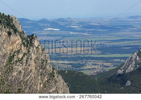 Amazing Landscape Of Balkan Mountains With Vratsata Pass,  Town Of Vratsa And Village Of Zgorigrad, 