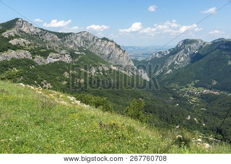 Amazing Landscape Of Balkan Mountains With Vratsata Pass,  Town Of Vratsa And Village Of Zgorigrad, 